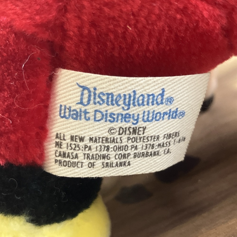 Vintage Mickey Mouse 7" Plush. Walt Disney World Disneyland w/Tag - Picture 4 of 4